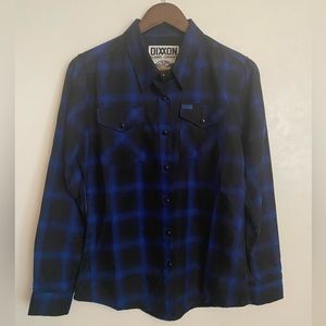 DIXXON Flannel J&P Cycles Black and Blue Womens